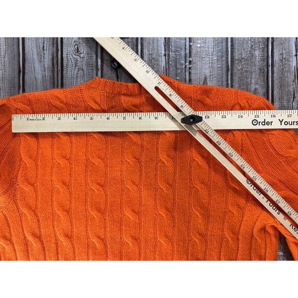 Polo Ralph Lauren 100% Cashmere Cable Sweater Size S color orange NWT mspr 498 - Picture 7 of 8